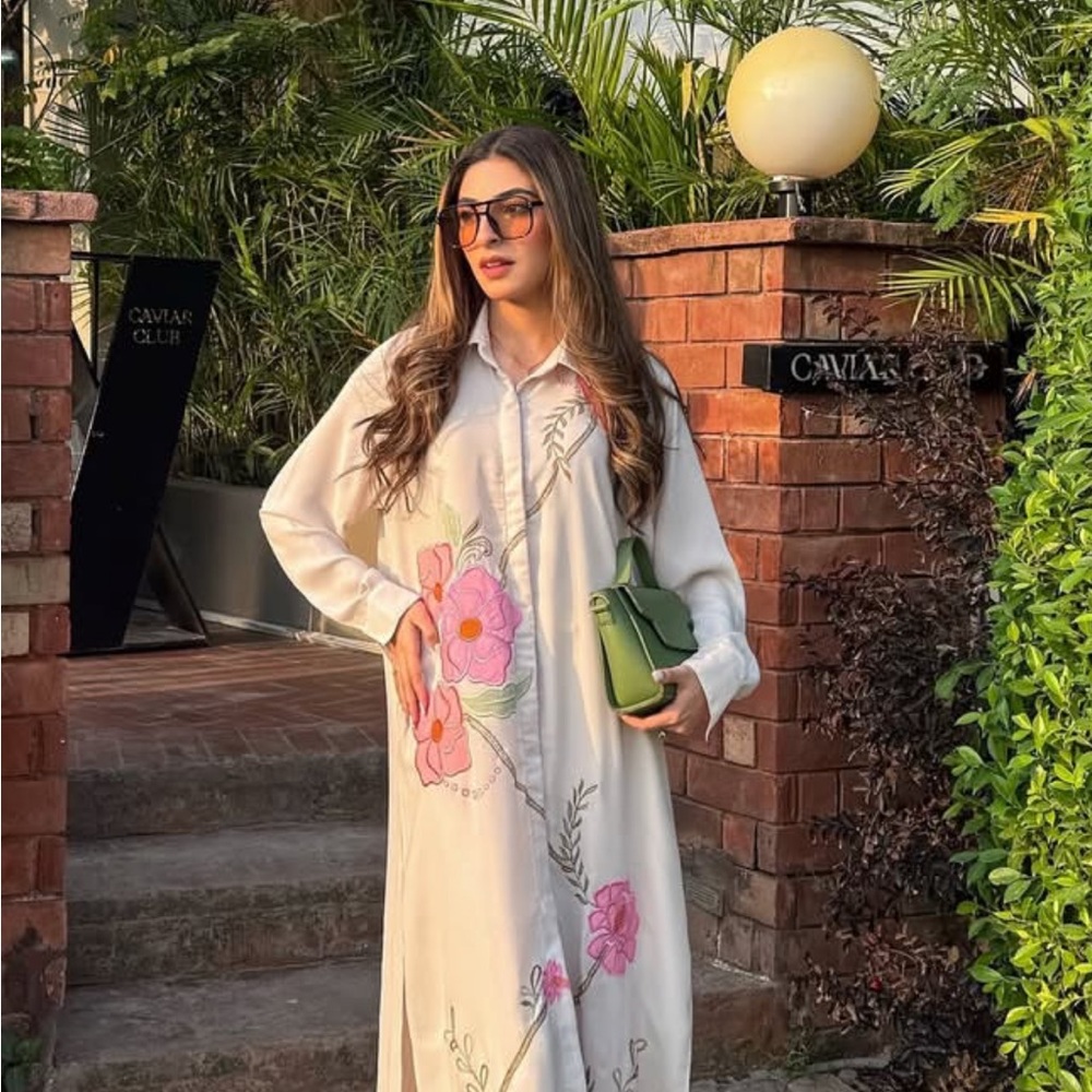 Chic Floral Long fusion Pakistani outfit - 2 piece